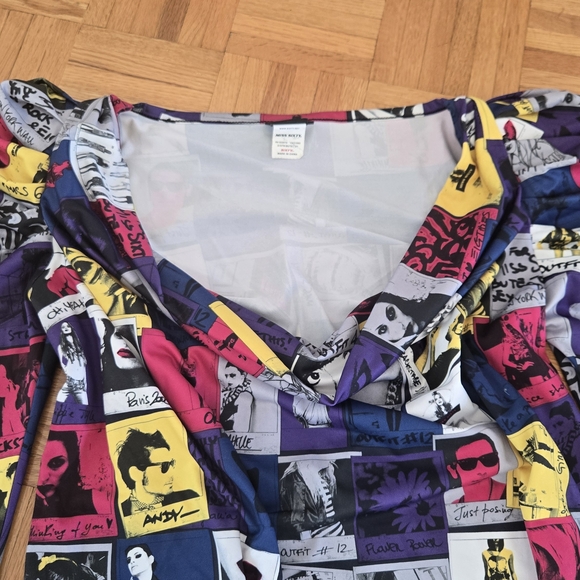 Vintage Miss Sixty Pop Art Comic Strip Mini Bubble Dress Off Shoulder S - Picture 6 of 15